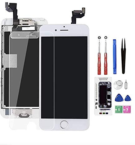 Allfixparts Pantalla LCD de repuesto para iPhone 6S, digitalizador táctil, pantalla completa para A1633, A1688, A1700, botón de inicio, altavoz de proximidad, protector de pantalla de cámara frontal y