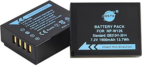 DSTE 2PCS NP-W126 NP-W126S (1900mAh/7.2V) Akku kompatibel mit Fujifilm X-A1, XA1, X-E1, XE1, X-M1, XM1, X-Pro1, XPro1, X-T3