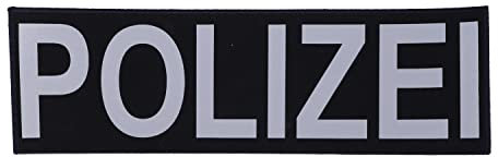 Rückenschild Polizei schwarz, reflektierend