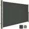 LARMNEE Seitenmarkise, ausziehbar, 200 x 450 cm, Sichtschutz, Sonnenschutz, Blickdicht, Seitenrollo, für Balkon, Terrasse, Garten, Anthrazit EBK2045BP02