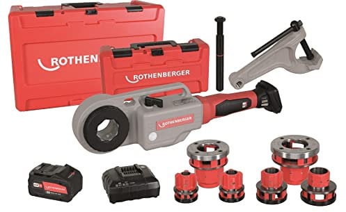 ROTHENBERGER SUPERTRONIC 2000 E 1000003389 - Máquina de roscar con batería de litio ROCASE, adaptador ROFIX y batería de Li-Power ROBP 18/4, diámetro de 13 a 60 mm, diámetro de trabajo | 1000003389