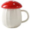 Champignon-Tasse, lustige rote Pilz-Tasse mit Deckel, Kaffeetasse, süße Pilz-Teetasse für Zuhause, Büro, Valentinstag, Geschenke (rot, Einheitsgröße)