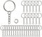 Redamancy 60 Pcs Anneaux Porte Clé, Kit Porte Clé, (30 Pièces Anneaux de Saut Ouverts+30 Pièces Porte Clef), Anneau Porte Clé Avec Chainette, pour Porte Clés et Loisirs Créatifs, Bricolage Bijoux