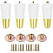 Tsnamay Furniture Legs,4 inch Height Wood Round Tapered Gold Furniture Replacement feet Set of 4,White