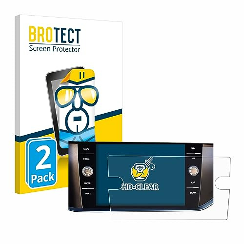 BROTECT Schutzfolie für Volkswagen T-Cross 2022 Discover Media 8 | 2 Stück Transparenter Displayschutz Made in Germany Klare Displayschutz-Folie Clear Einfache Montage Case-Friendly