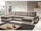 MODERNO Wohnlandschaft Sofa mit Schlaffunktion ENZO U - Sofa U-Form mit Bettkasten - Modern Ecksofa Schlafcouch - Steppsofa Zweifarbig - Beige-Creme