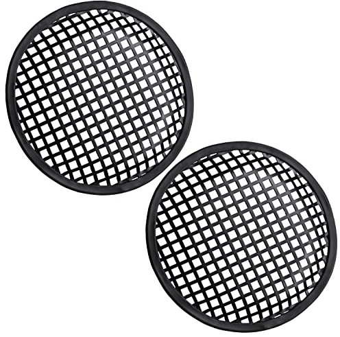 AERZETIX - C66076 - Lot de 2 grilles Mailles Filets de Protection pour Haut-Parleur/boîtier Caisson/subwoofer - diamètre 207 mm - Couleur Noir - Musique sonorisation Voiture Auto Enceintes