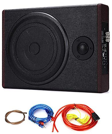 Shkalacar 600W Subwoofer para Coche 8 Pulgadas, Ultrafino Sistema de Subwoofer Amplificado de Alta Potencia con Tonos Altos, para Coche, camión, Caravana 12V