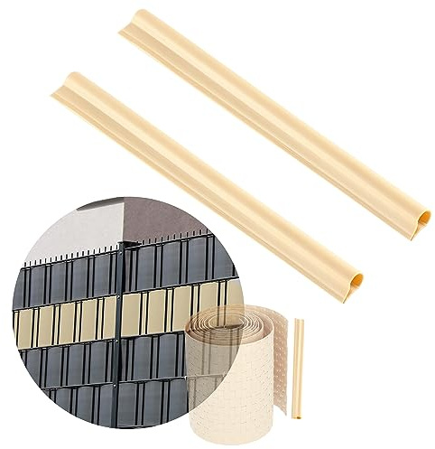 KADAX 2er Set Klemmschienen für Sichtschutzstreifen, Befestigungsclips aus Kunststoff, Klemmstreifen, Clips für Zaunfolie, Endclips (Set, Creme)