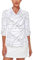 LURANEE Womens Golf Shirt Quick Dry 3/4 Sleeve T Shirts 2-Buttons Polo Workout Tops UPF 50+ Shirts S-2XL, Geometry White, M