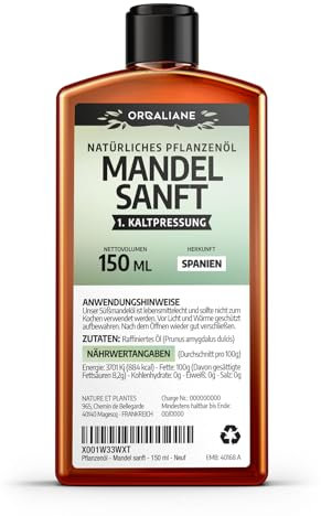Mandelöl 100% Rein 150 ml, Natürlich und Kaltgepresst