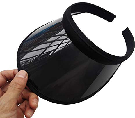ZAYIUKI Sun Visors UV Protection Hat Cap Sun Cap Sport Transparent Hats Headwear for Womens Men Golf Tennis Cycle Black