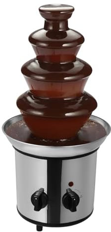 Grande fontaine à chocolat à 4 étages avec fonction de fusion en acier inoxydable 170 W Cascade lisse pour fruits et pâtisseries