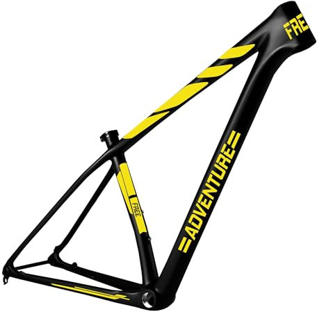 Kit 7 Adesivi Stickers Bici Protezione Decal Universale Telaio Bicicletta MTB Mountain Bike Corsa Ciclo Cross Fat Bike Downhill elettrica Frame ADEVENTURE cod.2392 (025 Giallo)