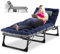 SUNYRISY Klappbare Sonnenliege für Garten, strapazierfähiges, verstellbares Campingbett mit Kissen und Kopfstütze, übergroßes tragbares Outdoor-Gartenbett für Zuhause, Büro, Nickerchen, Terrasse, Pool