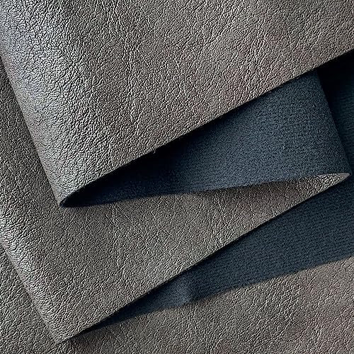 ONEART | Kunstleder Stoff Meterware, Lederimitat für Handwerk Dekor, weiche Körnung Polsterung Stoff, 91×135 cm-Grau