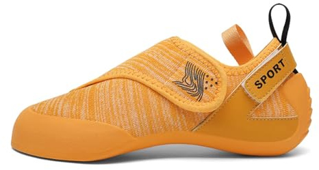 Children's Climbing Shoes.Bouldering Training Shoes. Indoor Climbing for Teenagers.Beginners Rock Shoes Yellow