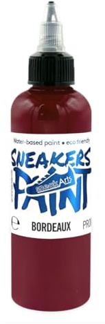 SneakArts Peinture pour Cuir et Textile - Bordeaux - 100ml - Personnalisation Sneaker, Chaussure, Maroquinerie, Vêtement, Jean