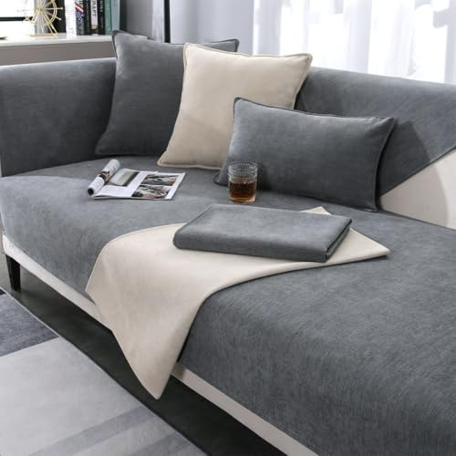 BohrenCL Sofa Überzug, Sofabezug, Sofadecken Für Sitzfläche, Sofaschoner rutschfest, Sofadecke, Sofaschutz Katze Hund, Sofaüberwurf, Couch Überzug U-Form L-Form für 1 2 3 4 Sitzer Sofa 90x240cm