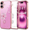 2Buyshop für iPhone 16 Hülle Original Silikon Transparent Löwenzahn Blumen Glitzer Muster Handyhülle für iPhone 16 Hülle Anti Gelb Kratzfeste Stoßfest Schutzhülle für iPhone 16 Case Cover 6,1 Zoll