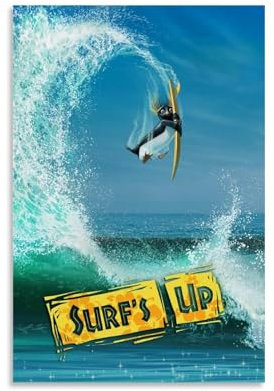 ijshndgn Surf's Up Poster, Vintage-Kunst, Raumdekoration, ästhetisch für Schlafzimmer, Wohnzimmer, Wände, ästhetisches Poster, 30 x 45 cm, ungerahmter Stil