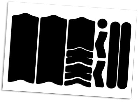 Generisch Schutzfolie für Fahrrad, Mountainbike, e-Bike, 8cm breit, Länge von 25mm - 675mm, 11-Teile (schwarz matt)