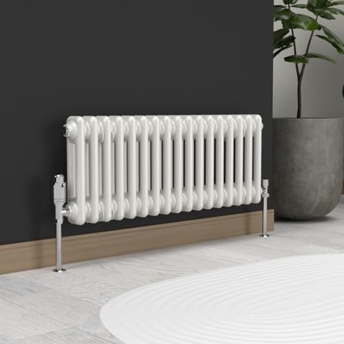 Lux Heat White Horizontal 2 Column Traditional Radiator 300mm (H) x 785mm (W)