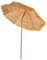 GOPLUS Parasol Paille de Plastique, 2M Parasol de Plage Réglable Pliant en Chaume de PP, Parasol Exotique Tropical pour Jardin/Terrasse/Balcon, Base Non Incluse