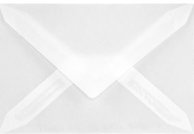 Netuno 25 Small semi-Transparent envelopes C7 80x120 mm 3.15x4.7 in 112gsm Aster Tracing Elegant mini Translucent envelopes for Business Cards Gift Cards Cash vouchers Flyers Tickets Thank You Notes