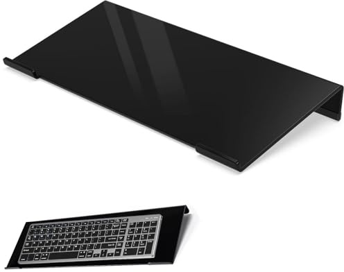 Eitonbu Computertastatur-Ständer, Acryl-Tastaturablage mit Gummistreifen, Acryl-Erhöhung (Halterung) für einfaches ergonomisches Tippen und Arbeiten zu Hause und im Büro, Schwarz