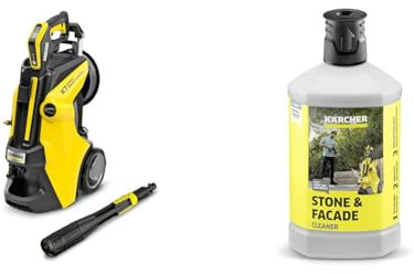 Bundle of Kärcher K 7 Premium Smart Control Flex Pressure Washer, Pressure: max. 180 bar, Flow Rate: 550 l/h, Area: 60 m²/h, Water Filter+ Kärcher 62957650 3-in-1 Stone Plug and Clean, Black, 1L