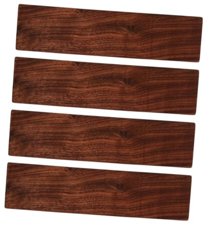 Walnussholzbrett für Bastelarbeiten, 4 Stück, 19, 8x4, 8x1 Cm | Massivholz, Glatte Oberfläche, Natürliche Maserung, Pflegeleicht und Formstabil, für Holzarbeiten
