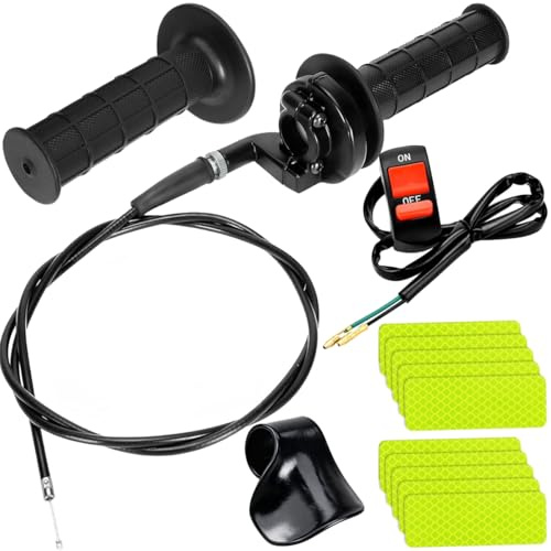 ZAMDOE 7/8 22mm Handle Grip Twist Throttle Cable Set for 50cc 90cc 110cc 125cc & 140cc 150cc 200cc 250cc 4-Stroke Engine Mini Pocket Bike Pit Dirt Bike Motorcycle ATV Quad Scooter Dune Buggie