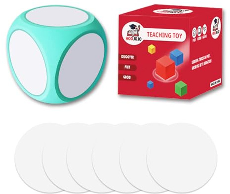HOOJOJO Würfel zum Beschriften Leere Würfel DIY Spielwürfel Buchstaben Spiel 10 cm WürfelGroß Wiederverwendbarer Schaumstoffwürfel Lehrerbedarf (Grün)