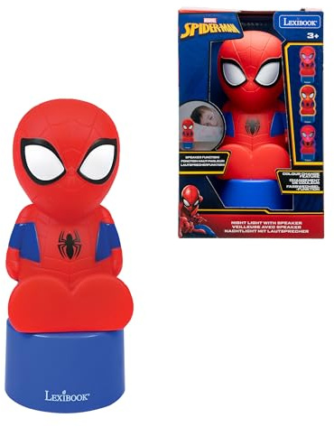 Lexibook, Spider-Man, Nachtlicht, NLJ01SPLXB | LED-Taschen-Nachtlicht fürs Kinderzimmer, Farbwechsellicht, sanftes Leuchten, Batteriebetrieben