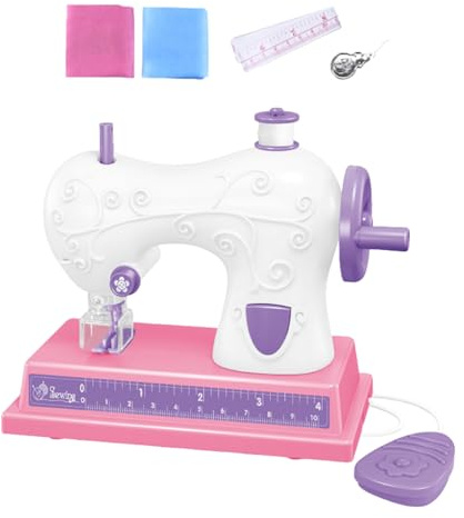 Machine à coudre pour débutants - Jouet électrique pour - Machine à coudre en ABS - Kit d'artisanat pour garçons et filles - Grand rose/violet moyen/petit violet/rose