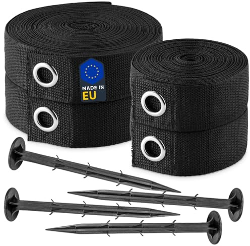 Clever Leon Badminton Field Lines 6 x 12 m Professional Pitch Marking Set 25 mm Badminton Lines UV and Weather Resistant Includes 4 Pegs Outdoor Sports Field Accessories
