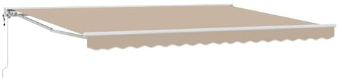 vidaXL Elektrische ausziehbare Markise Beige 4,5 x 3,5 m, Garten und Terrasse, rechteckige, Moderne, ausziehbare Markise, Perfekter Sonnenschutz, platzsparend, Polyesterstoff