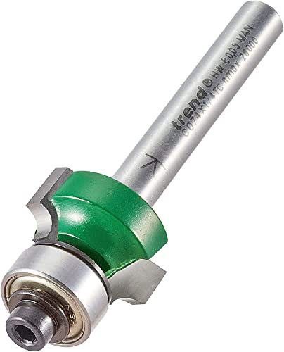 Trend CraftPro Guided Rounded Over Router Cutter Bit, 1/4 Inch Shank, 3.2mm Radius and 9.5mm Cut Length, Tungsten Carbide Tipped, C074X1/4TC