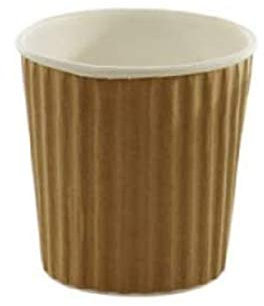 We Can Source It Ltd - 4oz. Brown Kraft Ripple Paper Cups - Eco-Friendly Drinkware 100% Biodegradable Compostable Recyclable - Great for Tea, Coffee, Hot Drinks - 100 Pack