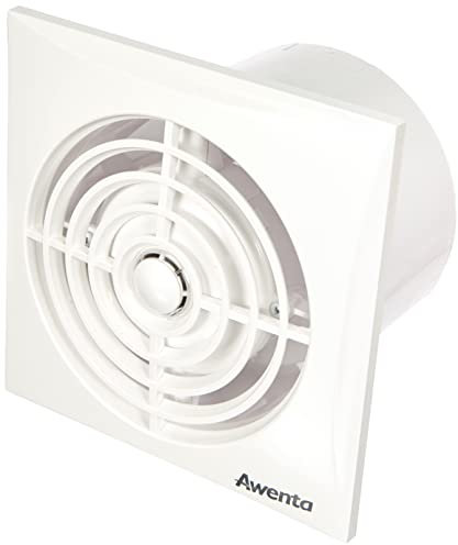 Badlüfter weiß Ø 100mm sehr leise + Leistungsstark Lüfter Ventilator Deckenlüfter Wandlüfter WZ Badventilator Ventilator Einbaulüfter Bad Küche Kugellager für Dauerbetrieb Kleinraumventilator Standart