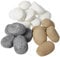 The Stove Wizard 20 Mixed Ceramic Pebbles Coal Replacement Accessories LPG Bio Ethanol Gas Fires Electric Fires White Grey Beige Stones UK-Made 60mm x 40mm x 40mm