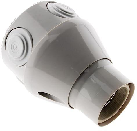 Zenitech - Douille Orientable Étanche - Culot E27 - Tension Max 250V - Intensité Max 4A - Puissance Max 100W - Éclairage Adapté, Ajustement de l'Angle - Conforme à la Norme CE - Blanc