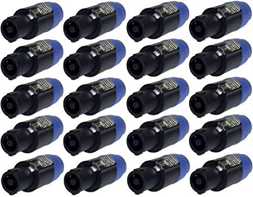 20 x Adam Hall 7871 - PA Lautsprecher Stecker 4 polig schraubbar, Speaker-Stecker Kabelstecker