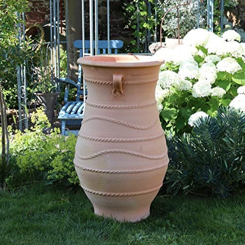 Palatina-Keramik | große XXL Terracotta Amphore | 100 cm | hohes Pflanzgefäß Pflanztopf | Winterfest | mediterrane Deko | Garten Balkon Terrasse Innen, Cistus