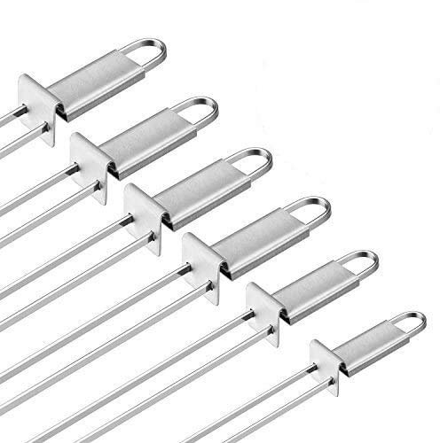 Lot de 6 brochettes à double pique en acier inoxydable Pour barbecue