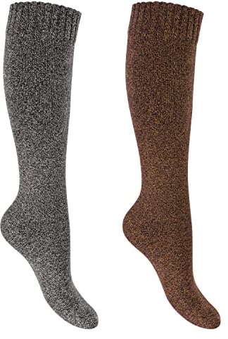 Footstar Damen Thermosocken Frottee Kniestrümpfe (2 oder 4 Paar) Warme Winter Socken
