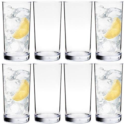 Youngever 8 Paquetes 500ML Vasos de Plástico pare Agua, Vasos Irrompibles Plástico (Clear)