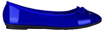 KRISP Bow Toe Patent Ballerina Pumps, Navy, UK 7, 3701-NVY-7
