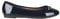 KRISP Bow Toe Patent Ballerina Pumps, Navy, UK 7, 3701-NVY-7